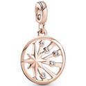 Pandora Me 789676C01 Hanging charm Rays of Life Medallion silver-zirconia rose colored