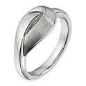 Rhodium 1322192 plated silver ring with a poli/matte finish