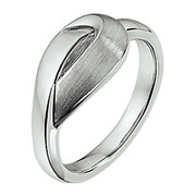 Rhodium plated silver ring with a poli/matte finish