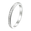 White gold ring with diamond 0.25 ct and 2.2 mm wide