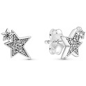 Pandora 290012C01 Stud Earrings Sparkling Asymmetic Stars silver-zirconia