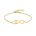 Bracelet Infinity Gold And Heart 1.3 mm 19 cm
