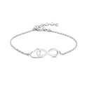 Bracelet Infinity Silver And Heart 1.3 mm 19 cm