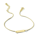 Engraving bracelet Plate-Anchor link 3.5 mm yellow gold 16-19 cm