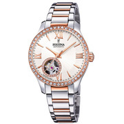 Festina F20487/1 Watch Automatic steel silver and rose colored 33.5 mm