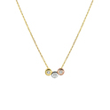 Necklace Circles Tricolor gold-zirconia yellow-white-and rose gold 42-44-46 cm
