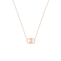 Necklace Circles gold-zirconia rose gold-white 40-44 cm