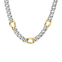 Necklace Gold-silver Gourmette 8.5 mm 45 cm