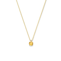 Necklace yellow gold-citrine-diamond yellow gold-yellow-white 5.5 mm 0.015 ct 40 cm