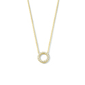 Necklace Open Round yellow gold-zirconia 42-45 cm