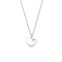 Engraving Necklace Silver Heart Zirconia 0.9 mm 41 + 4 cm