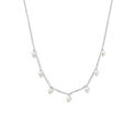 Necklace Pearls silver freshwater pearls white 1.4 mm 40 + 4 cm