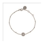 24Kae 22408S Bracelet sun pendant silver-pearl white 18 cm