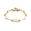 Bracelet Paperclip-Square Tube yellow gold 6 mm 19 cm