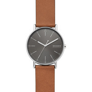 Skagen SKW6578 Watch Signature steel-leather silver-grey-brown 40 mm