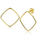 Zinzi ZIO2095G Earrings Open Square silver gold colored 44 mm