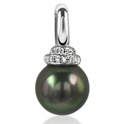 Zinzi ZIH1019G Pendant Pearl silver-pearl-zirconia green-white 10 mm