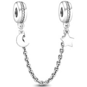 Pandora 797512CZ-05 Safety Chain Crescent Moon and Star silver-zirconia