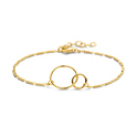 Bracelet Circles silver gold colored 1.6 mm 18.5 cm
