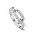 Ring Oval silver with zirconia and 7 mm wide