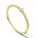 Yellow gold ring with diamond 0.115 ct and 2.5 mm wide