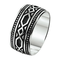Ring silver-enamel silver-coloured-black 11 mm