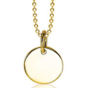 Zinzi ZIH1825G Pendant Round Smooth silver gold colored 12.5 mm