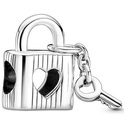 Pandora 790095C01 Charm Padlock and Heart Key silver-enamel black