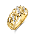 Ring Fantasy yellow gold diamond 0.04ct H Si and 9.5 mm