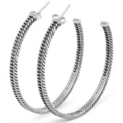 Buddha to Buddha 445ONE Earrings Chain Hoop silver 4 x 50 mm