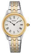 Seiko SWR070P1 Watch steel silver and gold colored 29 mm