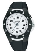 Lorus R2397NX9 Plastic-silicone watch black and white 36 mm