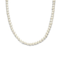Necklace silver freshwater pearl white 8.5 mm 42 + 4 cm