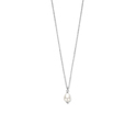 Necklace silver freshwater pearl white 1.1 mm 45 cm