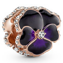 Pandora 780777C01 Charm Deep Purple Pansy Flower silver rose colored purple