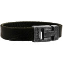 JOSH 24666-BRA-VB-BL Bracelet leather black-vintage black 10 mm 21 cm