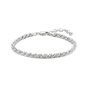 Bracelet Cord link silver 3.5 mm 16-19 cm