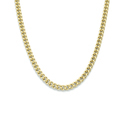 Necklace Gourmet link 5.4 mm silver gold colored 41-45 cm