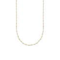 Necklace Pearl silver-synthetic pearl gold-coloured-white 3 mm 40-44 cm