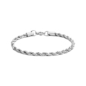 Bracelet Cord link steel silver colored 4 mm 16-19 cm