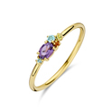 Ring Fantasy yellow gold gemstones gold and multi-colored 3.5 mm
