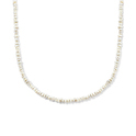 Necklace Pearls silver-freshwater pearl gold-coloured-white 7 mm 42 + 3 cm