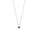 Necklace Halo silver-synth. sapphire-zirconia silver-coloured-blue-white 1.3 mm 42-45 cm