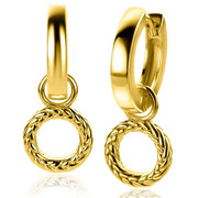 Zinzi ZICH2246G Earring charms Rope effect silver gold colored 10 mm (without earrings)
