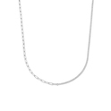 Necklace Tennis-Paperclip silver-glass white 3.7 mm 40 + 5 cm