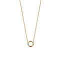 Necklace Round silver-zirconia gold-coloured-multi-coloured 1.4 mm 45 + 5 cm