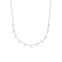 Necklace silver-freshwater pearl-zirconia 1.8 mm 41 + 4 cm