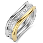 TI SENTO-Milano 12261ZY Ring silver-zirconia gold-and silver-coloured-white 5 mm