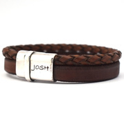 JOSH 09110-BRA-S-CO Bracelet leather cognac-silver colored 16 mm