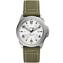 Fossil FS5918 Watch Bronson steel-nylon silver-green 40 mm